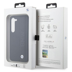 Оригинален твърд гръб от еко кожа BMW Leather Textured & Stripe BMHCS23S22RDPK - Samsung Galaxy S23 черен - Img 8
