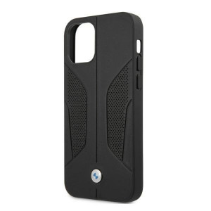 Оригинален твърд гръб от естествена кожа BMW Leather Perforate Sides BMHCP12LRSCSK - iPhone 12 Pro Max черен - Img 6