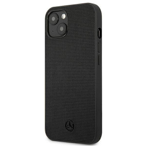 Оригинален твърд гръб с естествена кожа MERCEDES Metal Logo MEHCP13MMBLBK - iPhone 13 черен - Img 2