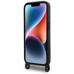 Оригинален твърд гръб с презрамка KARL LAGERFELD Silicone Choupette KLHCP15XSCBSCNK - iPhone 15 Pro Max черен - Img 4
