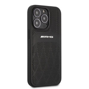 Оригинален твърд гръб AMG Leather Curved Lines AMHCP13LOSDBK - iPhone 13 Pro черен - Img 4