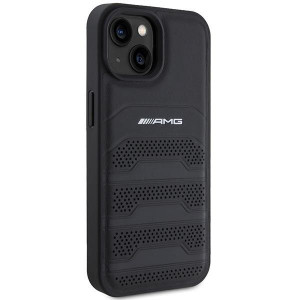 Оригинален твърд гръб AMG Leather Debossed Lines - iPhone 15 черен - Img 4
