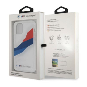 Оригинален твърд гръб BMW Motorsport Tricolor BMHCP12LSKTGT - iPhone 12 Pro Max прозрачен с лента - Img 8