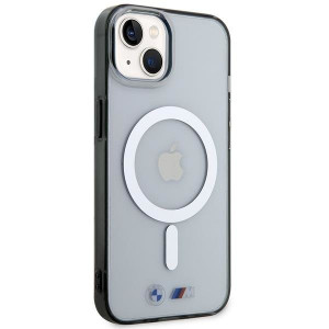 Оригинален твърд гръб BMW Silver Ring MagSafe BMHMP14SHCRS - iPhone 14 прозрачен - Img 4