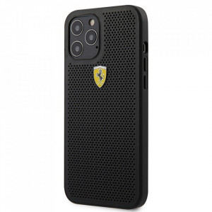 Оригинален твърд гръб FERRARI Off Track Perforated FEOGOHCP12LBK - iPhone 12 Pro Max черен - Img 1