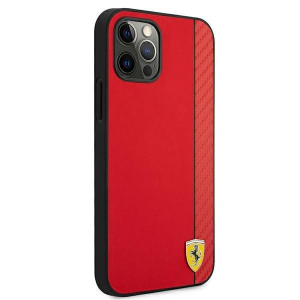 Оригинален твърд гръб FERRARI Track Carbon Stripe FESAXHCP12LRE - iPhone 12 Pro Max червен - Img 4
