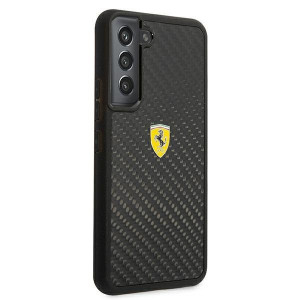 Оригинален твърд гръб FERRARI Track Real Carbon FEHCS22SFCAK - Samsung Galaxy S22 черен - Img 4