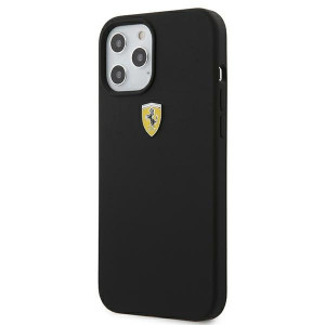 Оригинален твърд гръб FERRARI Track Silicone FESSIHCP12LBK - iPhone 12 Pro Max черен - Img 2