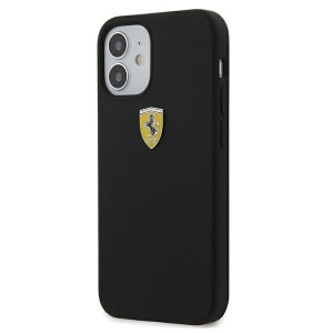 Оригинален твърд гръб FERRARI Track Silicone FESSIHCP12SBK - iPhone 12 mini черен - Img 2