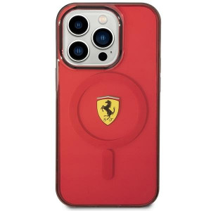 Оригинален твърд гръб FERRARI Translucent MagSafe FEHMP14LUKR - iPhone 14 Pro червен полупрозрачен - Img 3
