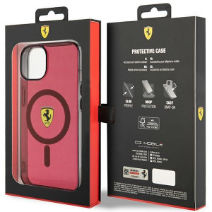 Оригинален твърд гръб FERRARI Translucent MagSafe FEHMP14SURKR - iPhone 14 червен полупрозрачен - Img 8