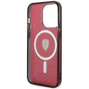 Оригинален твърд гръб FERRARI Translucent MagSafe FEHMP14XURKR - iPhone 14 Pro Max червен полупрозрачен - Img 7