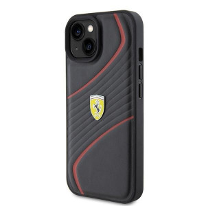 Оригинален твърд гръб FERRARI Twist Metal Logo FEHCP15SPTWK - iPhone 15 черен - Img 2