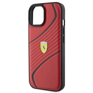 Оригинален твърд гръб FERRARI Twist Metal Logo - iPhone 15 червен - Img 6