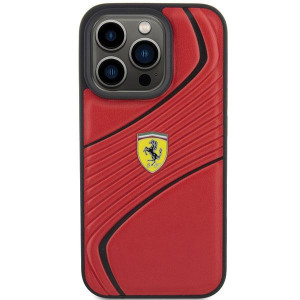 Оригинален твърд гръб FERRARI Twist Metal Logo - iPhone 15 Pro червен - Img 3