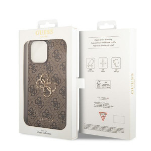 Оригинален твърд гръб GUESS 4G Big Metal Logo GUHCP15L4GMGBR - iPhone 15 Pro кафяв - Img 8