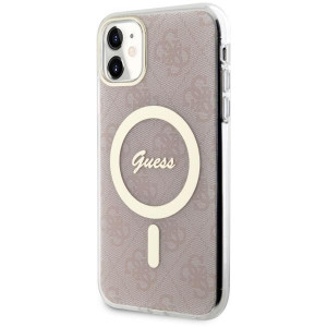 Оригинален твърд гръб GUESS 4G GUHMN61H4STP - iPhone 11 розов - Img 2