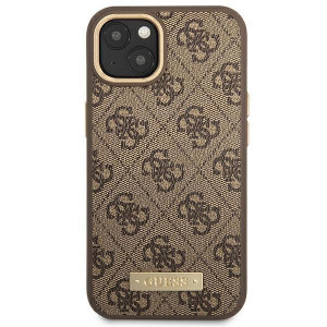 Оригинален твърд гръб GUESS 4G Logo Plate MagSafe GUHMP14MU4GPRW - iPhone 14 Plus кафяв - Img 3