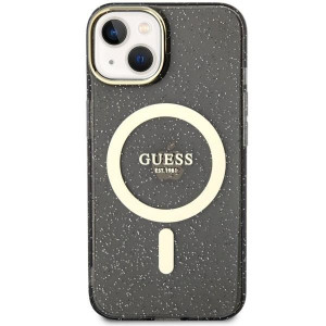 Оригинален твърд гръб GUESS Glitter Gold MagSafe GUHMP14MHCMCGK - iPhone 14 Plus черен - Img 3