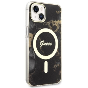 Оригинален твърд гръб GUESS Golden Marble MagSafe GUHMP14SHTMRSK - iPhone 14 черен - Img 4