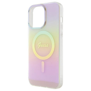 Оригинален твърд гръб GUESS IML Iridescent MagSafe - iPhone 15 Pro розов - Img 6