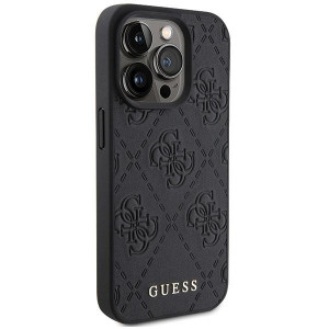 Оригинален твърд гръб GUESS Leather 4G Stamped - iPhone 15 Pro черен - Img 4