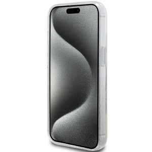 Оригинален твърд гръб GUESS Liquid Glitter Gold Stripes - iPhone 15 Plus / 14 Plus прозрачен - Img 5