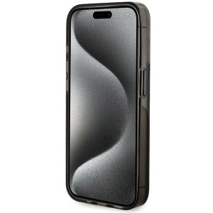 Оригинален твърд гръб GUESS Liquid Glitter Gold Stripes - iPhone 15 Pro черен - Img 5