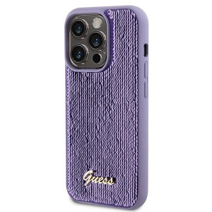 Оригинален твърд гръб GUESS Sequin Script Metal - iPhone 15 Pro Max лилав - Img 2