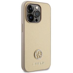 Оригинален твърд гръб GUESS Strass Metal Logo GUHCP15LPS4DGPD - iPhone 15 Pro златист - Img 4