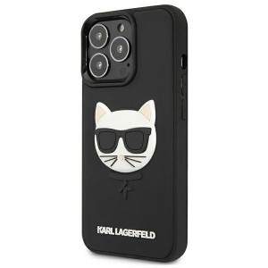 Оригинален твърд гръб KARL LAGERFELD 3D Rubber Choupette KLHCP13LCH3DBK - iPhone 13 Pro черен - Img 2
