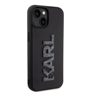 Оригинален твърд гръб KARL LAGERFELD 3D Rubber Glitter Logo - iPhone 15 черен - Img 4