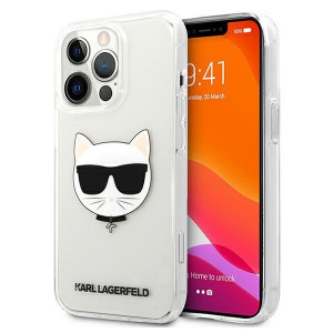 Оригинален твърд гръб KARL LAGERFELD Choupette Head KLHCP13XCTR - iPhone 13 Pro Max прозрачен - Img 1