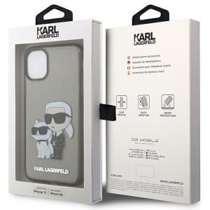 Оригинален твърд гръб KARL LAGERFELD Gliter Karl & Choupette KLHCN61HNKCTGK - iPhone 11 черен - Img 8