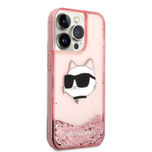 Оригинален твърд гръб KARL LAGERFELD Glitter Choupette Head KLHCP14LLNCHCP - iPhone 14 Pro розов - Img 4