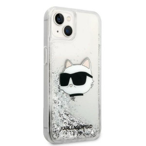 Оригинален твърд гръб KARL LAGERFELD Glitter Choupette Head KLHCP14MLNHCCS - iPhone 14 Plus сребрист - Img 4