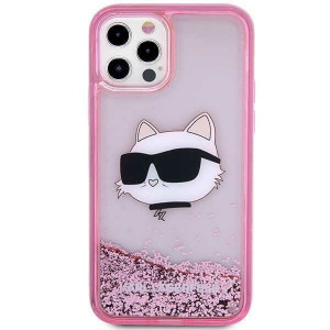 Оригинален твърд гръб KARL LAGERFELD Glitter Choupette Head KLHCP12MLNCHCP - iPhone 12 / 12 Pro розов - Img 3