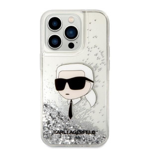Оригинален твърд гръб KARL LAGERFELD Glitter Karl Head KLHCP14LLNKHCH - iPhone 14 Pro сребрист - Img 3