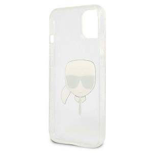 Оригинален твърд гръб KARL LAGERFELD Glitter Karl's Head KLHCP13SKHTUGLS - iPhone 13 mini сребрист - Img 7