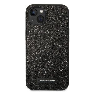 Оригинален твърд гръб KARL LAGERFELD Glitter Plaque Logo KLHCP14MG2ELK - iPhone 14 Plus черен - Img 3