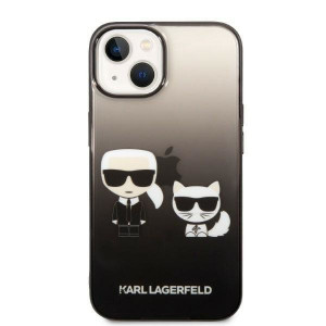Оригинален твърд гръб KARL LAGERFELD Gradient Ikonik Karl & Choupette KLHCP14MTGKCK - iPhone 14 Plus черен - Img 3