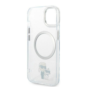 Оригинален твърд гръб KARL LAGERFELD Ikonik Karl & Choupette MagSafe KLHMP14MHNKCIT - iPhone 14 Plus прозрачен - Img 7