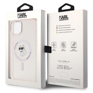Оригинален твърд гръб KARL LAGERFELD IML Choupette MagSafe - iPhone 15 Plus розов - Img 8