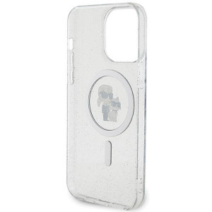 Оригинален твърд гръб KARL LAGERFELD Karl & Choupette Glitter MagSafe case - iPhone 15 Pro Max прозрачен - Img 7
