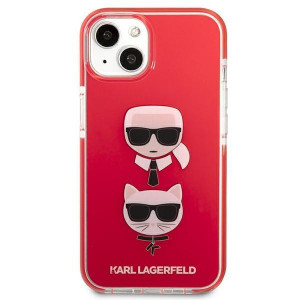 Оригинален твърд гръб KARL LAGERFELD Karl & Choupette Head KLHCP13STPE2TR - iPhone 13 mini червен - Img 3