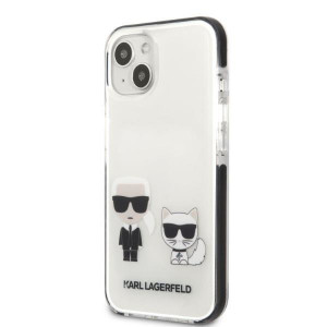 Оригинален твърд гръб KARL LAGERFELD Karl & Choupette KLHCP13STPEKCW - iPhone 13 mini бял - Img 2