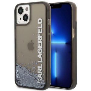 Оригинален твърд гръб KARL LAGERFELD Liquid Glitter Elong KLHCP14SLCKVK - iPhone 14 черен - Img 1