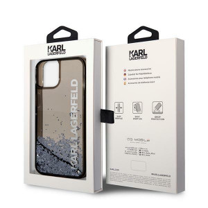 Оригинален твърд гръб KARL LAGERFELD Liquid Glitter Elong KLHCP14SLCKVK - iPhone 14 черен - Img 8