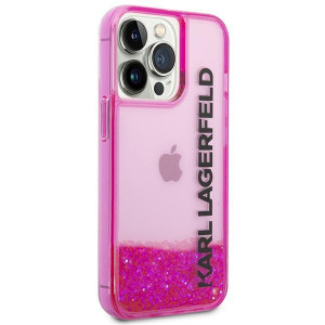 Оригинален твърд гръб KARL LAGERFELD Liquid Glitter Elong KLHCP14LLCKVF - iPhone 14 Pro розов - Img 4