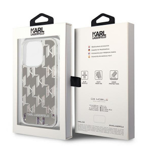 Оригинален твърд гръб KARL LAGERFELD Liquid Glitter Monogram KLHCP14LLMNMS - iPhone 14 Pro сребрист - Img 8